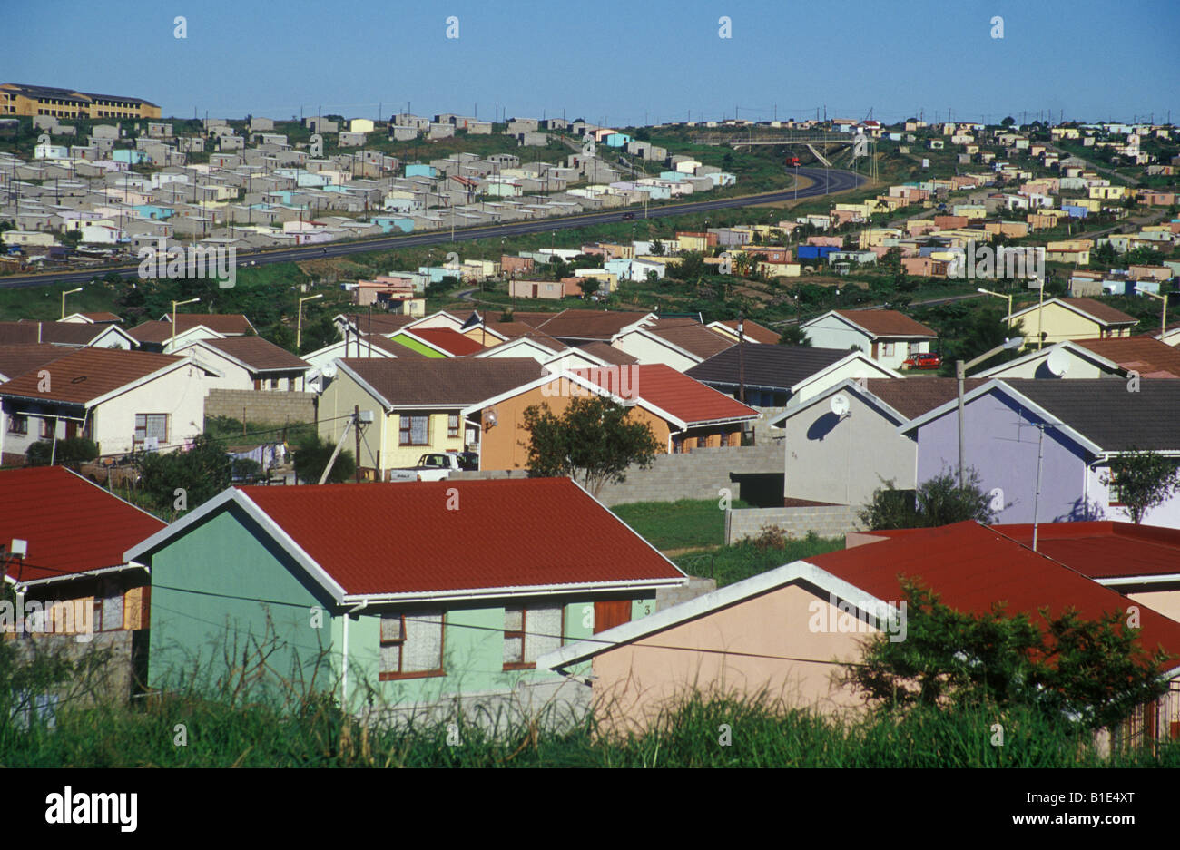 Così chiamato 'Mandela case " in un paesino vicino alla città di 'East London', Sud Africa. Foto Stock