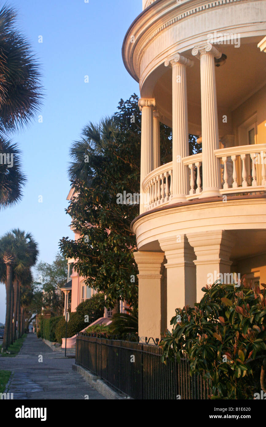Storica Charleston home sul lungomare di Charleston, Carolina del Sud Foto Stock