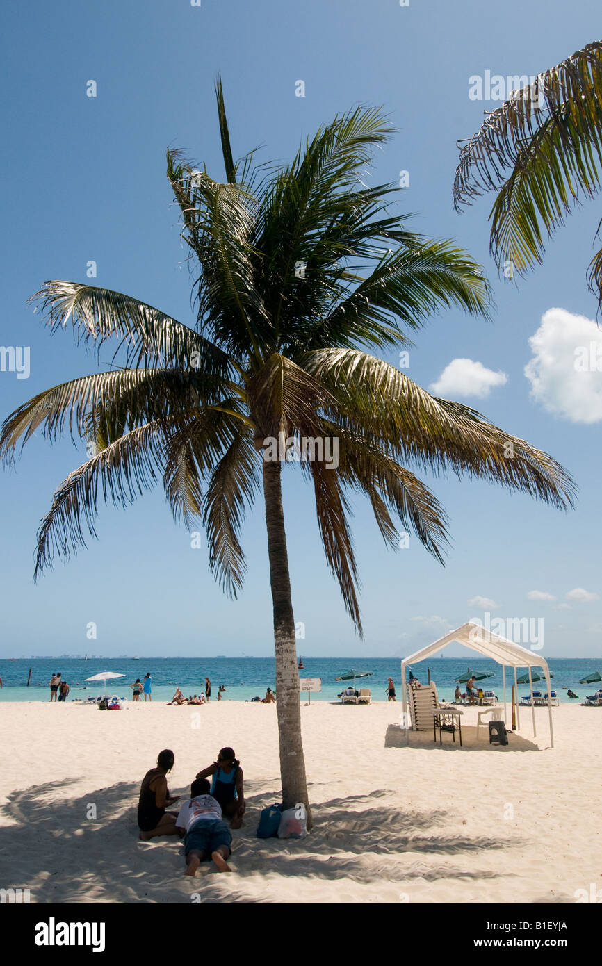 Sulla spiaggia di La Isla Mujeras Isola delle donne Messico Foto Stock