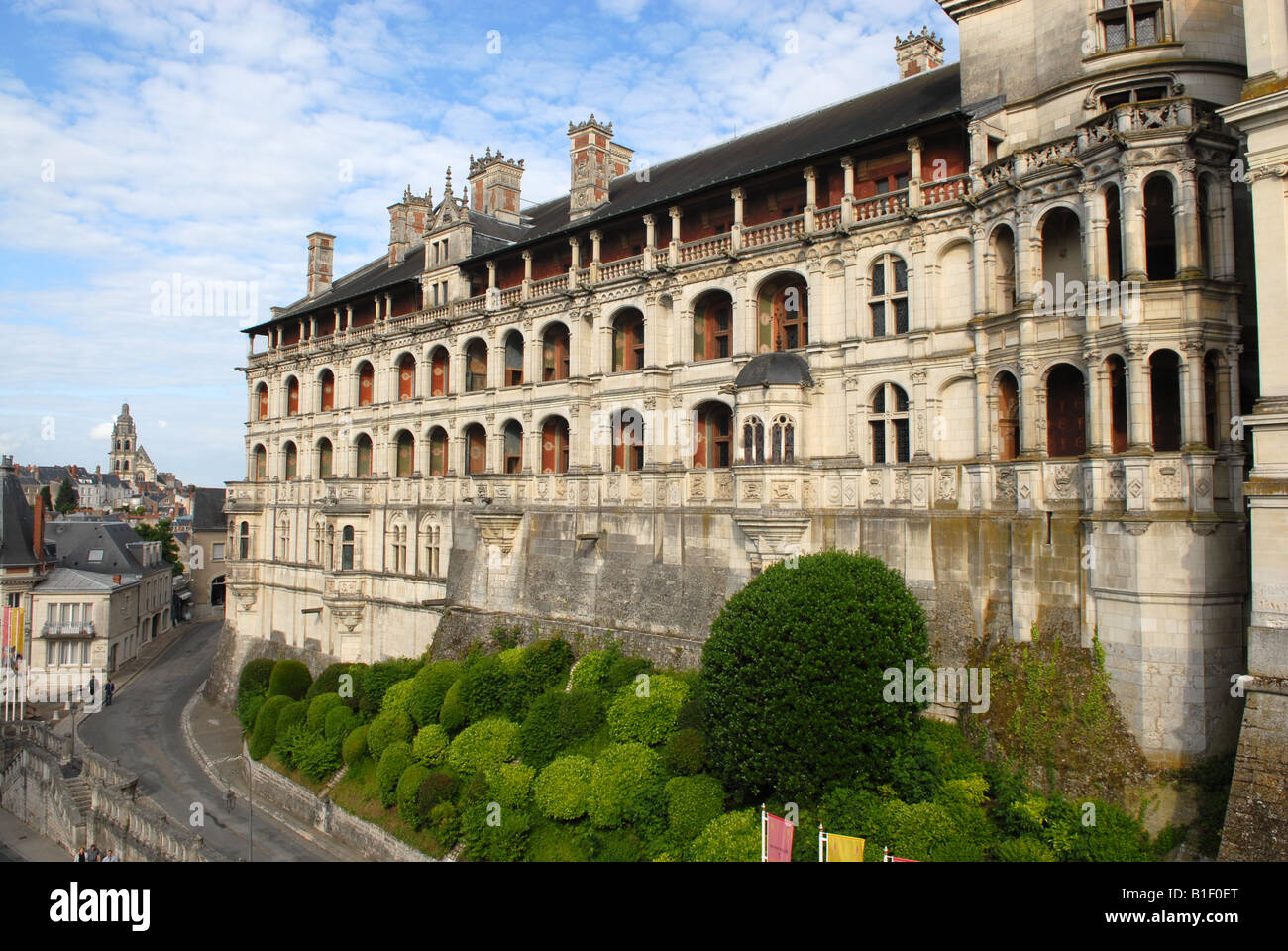 Il Chateau de Blois nella città di Blois nella regione della Valle della Loira in Francia Foto Stock