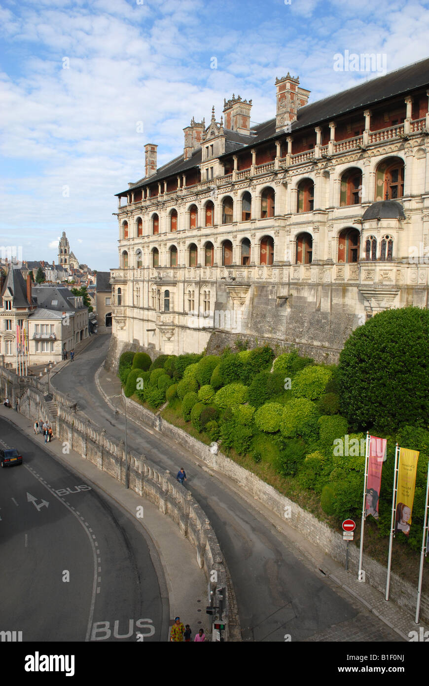 Il Chateau de Blois nella città di Blois nella regione della Valle della Loira in Francia Foto Stock