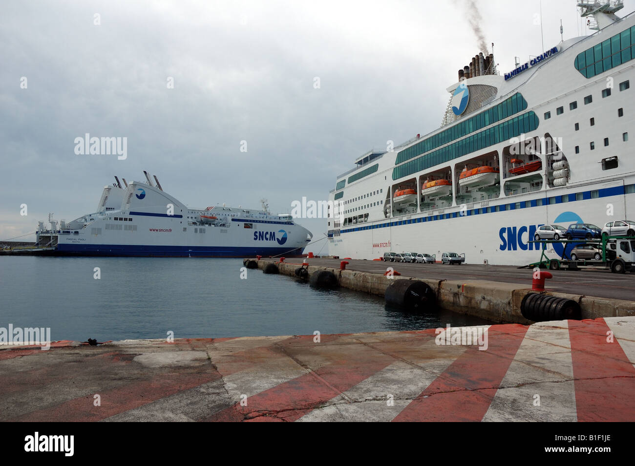 La SNCM ferries in Bastia, Corsica, Francia Foto Stock