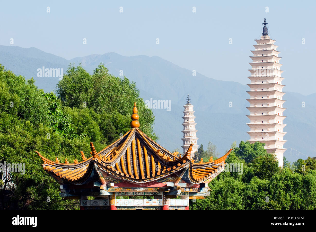 Cina Yunnan Città Dali Tre Pagode tempio Foto Stock