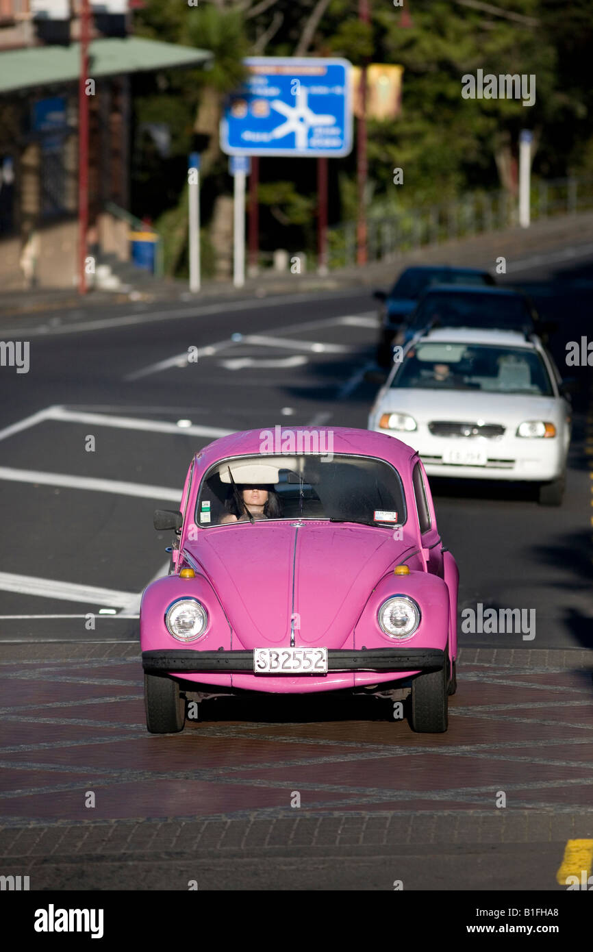 Fuscia VW Beetle bug Foto Stock