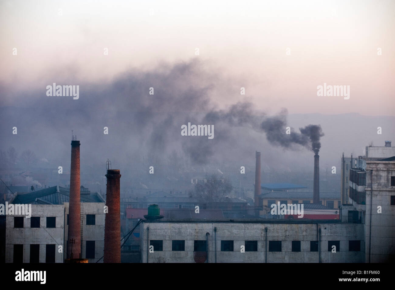 Inquinamento di fumo in Cina Foto Stock