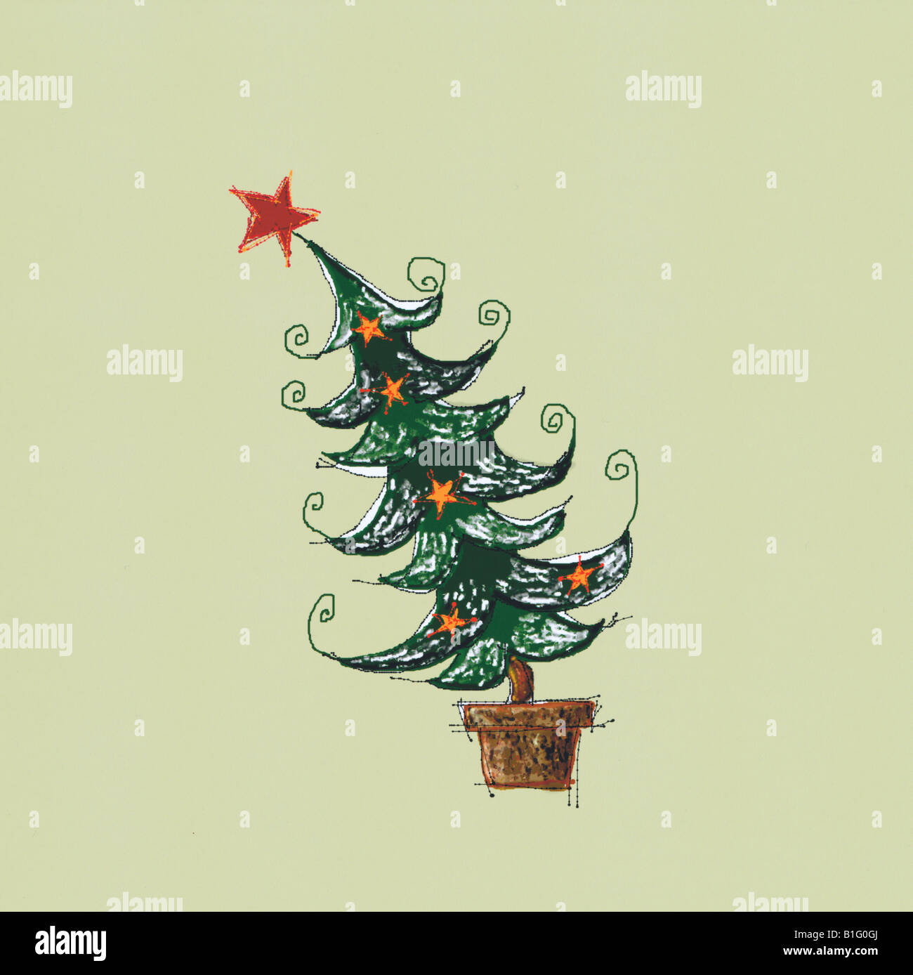 Inclinazione albero di Natale Foto Stock