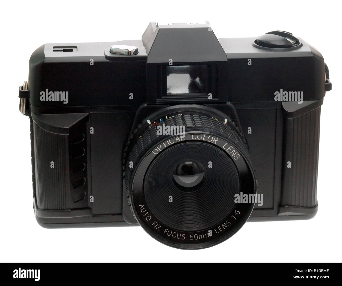 A buon mercato vecchio di plastica 35mm compatto fotocamera a pellicola Foto Stock