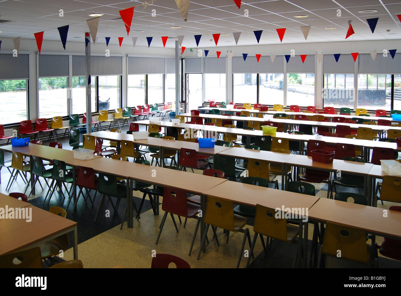 Svuotare mensa scolastica Foto Stock