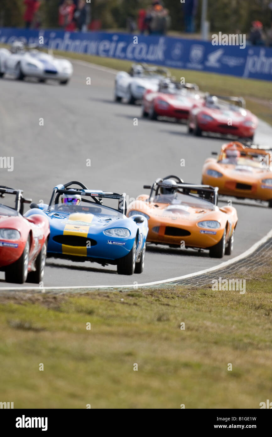 Linea di G20's in Ginetta Campionato 2008 gara Knockhill Fife Scozia Scotland Foto Stock