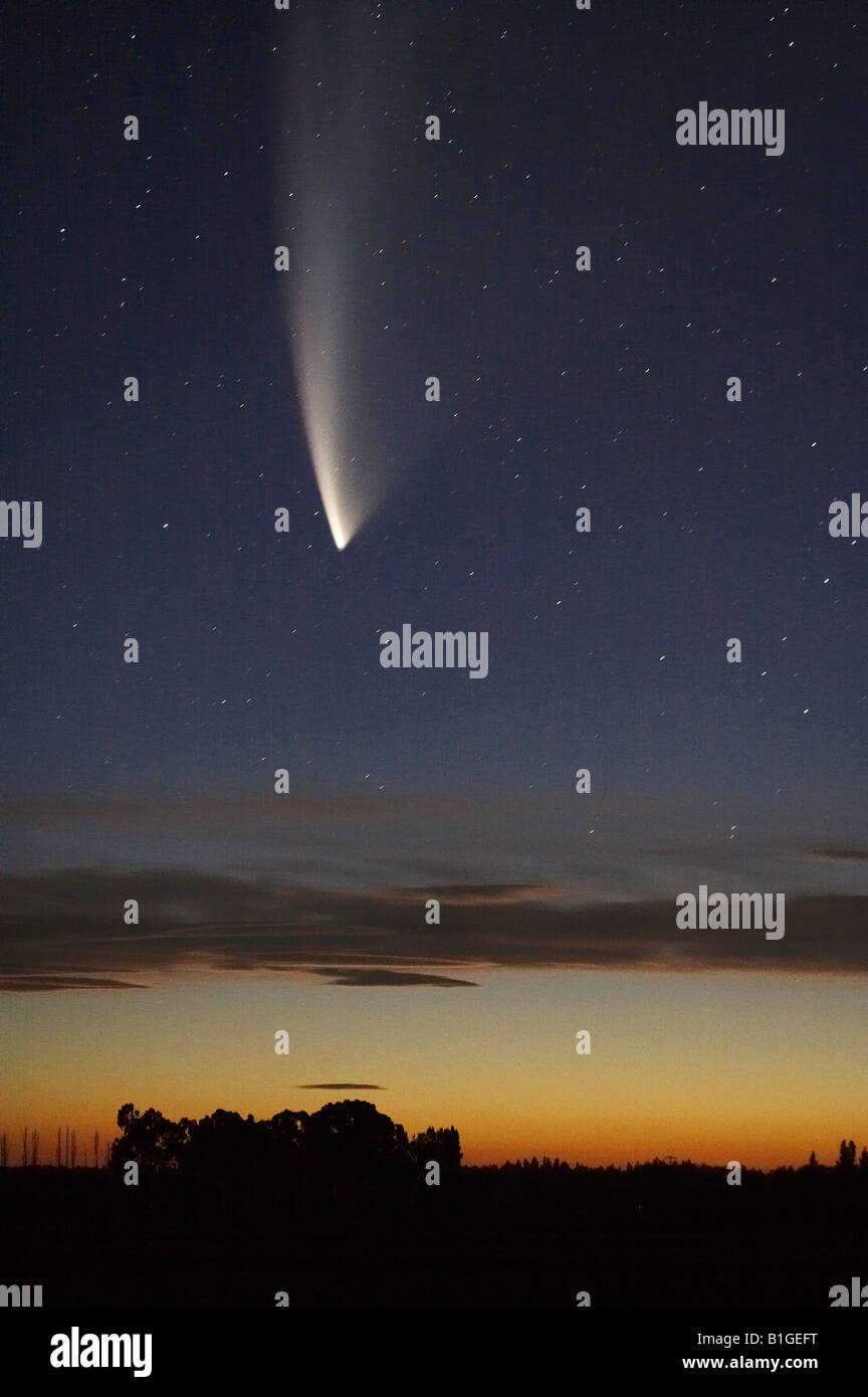 La cometa McNaught Ashburton Isola del Sud della Nuova Zelanda Foto Stock