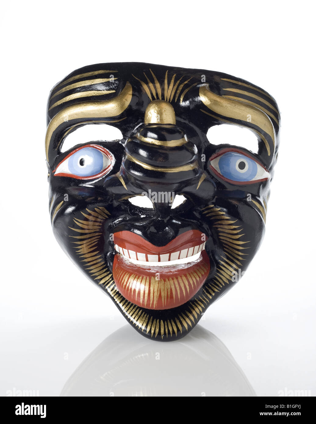 Nero carta peruviana-mache maschera facciale Foto Stock