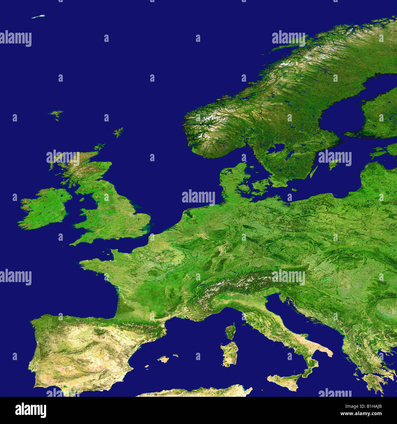 Topograhical Mappa di Europa Foto Stock