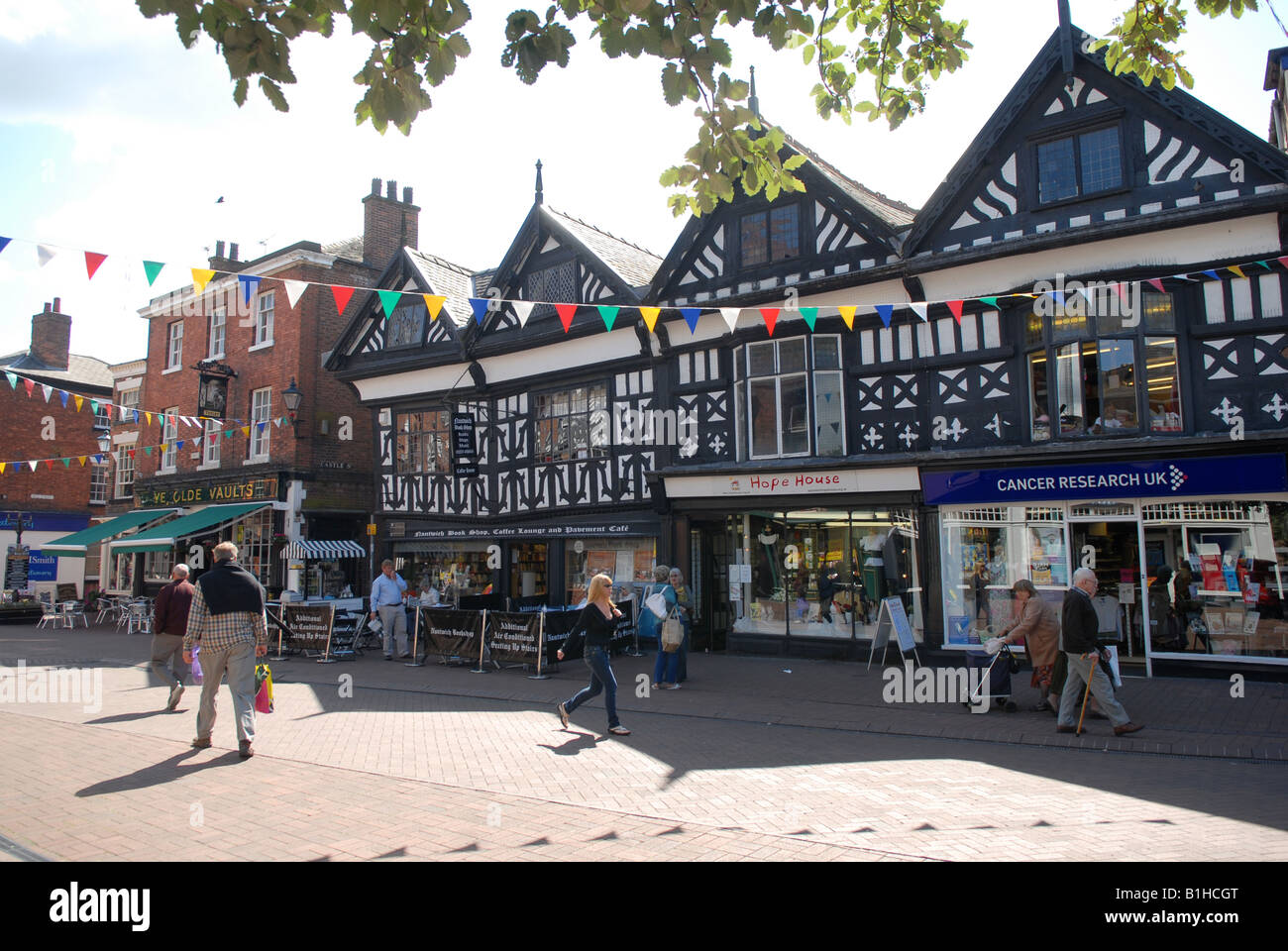 High Street in Nantwich cheshire england Foto Stock
