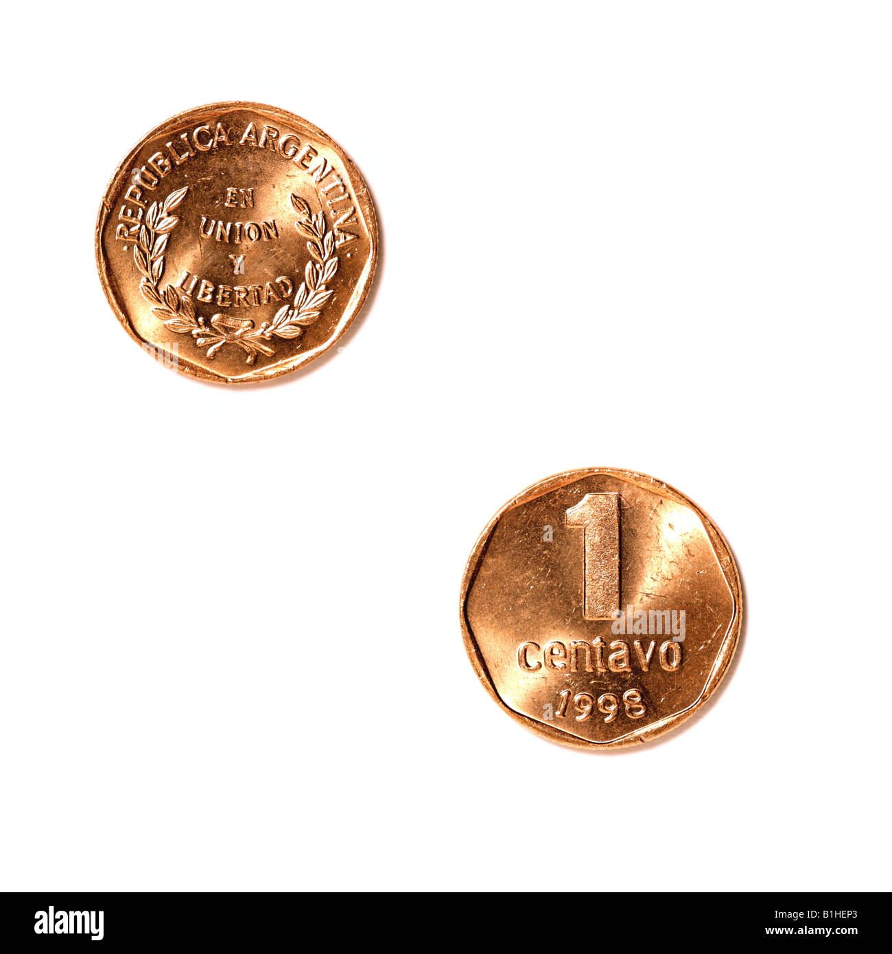 MONETA ARGENTINA CENTAVO Foto Stock