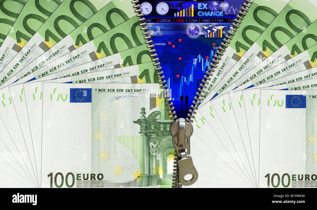 Cerniera lampo concettuale immagine: ricerche di mercato, scoprire Market, mercato e denaro, origine commerciale e trovare il denaro Foto Stock