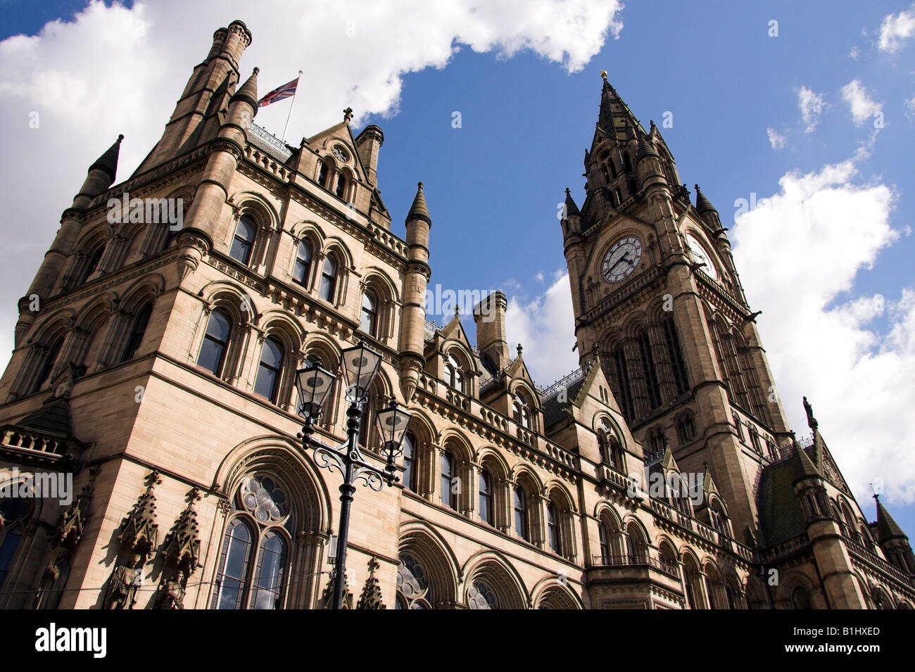 Manchester Town Hall e Albert Square, Manchester, Regno Unito Foto Stock