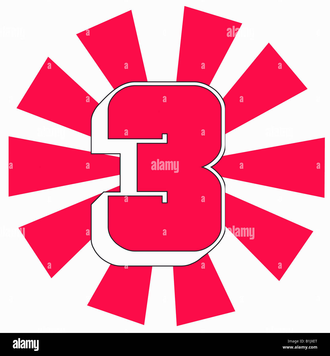 3, Giappone, stella, numero Foto Stock