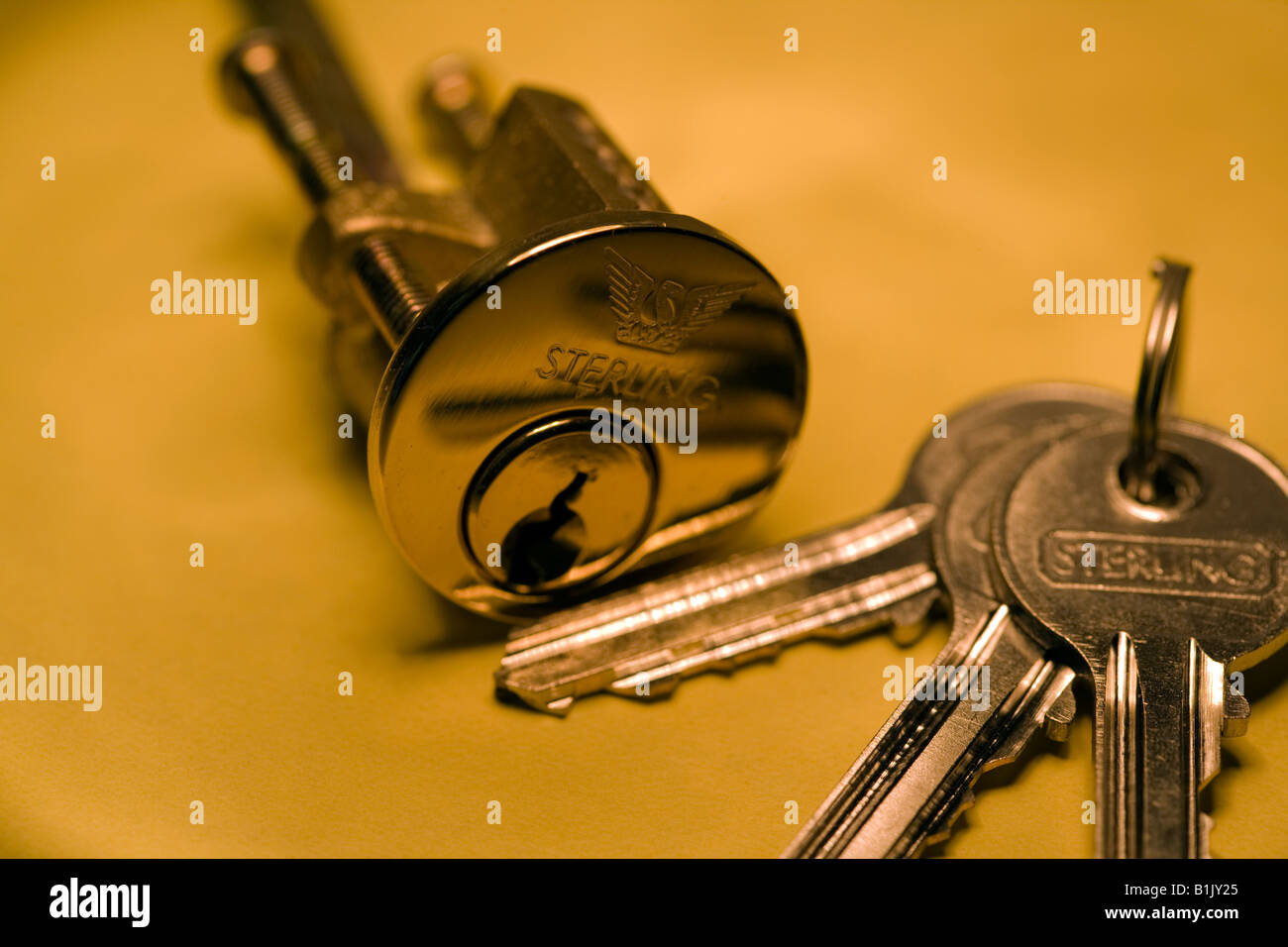 Tipo di blocco yale e tre chiavi su un portachiavi immagini e fotografie  stock ad alta risoluzione - Alamy