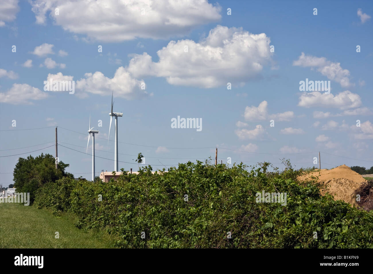 Turbine eoliche sul campo in Ohio USA ad alta risoluzione Foto Stock