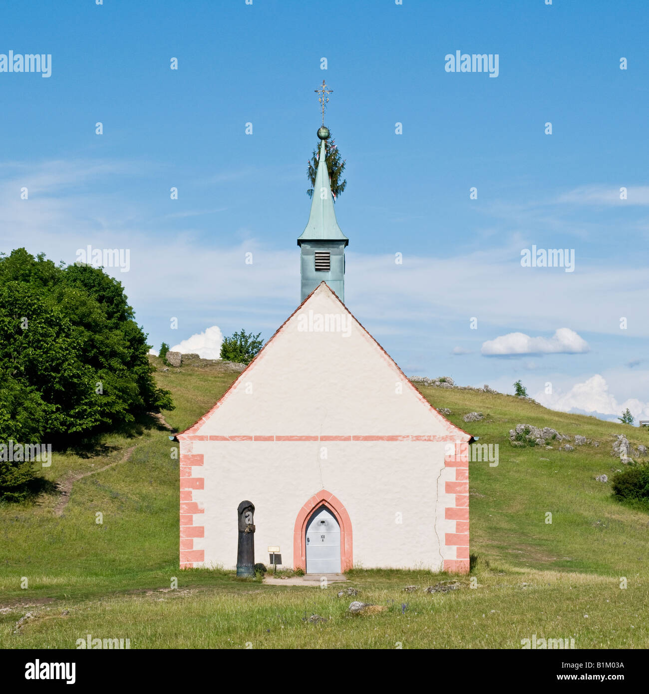 Saint Walpurga s cappella sulla collina Walberla Franconia, Germania Foto Stock