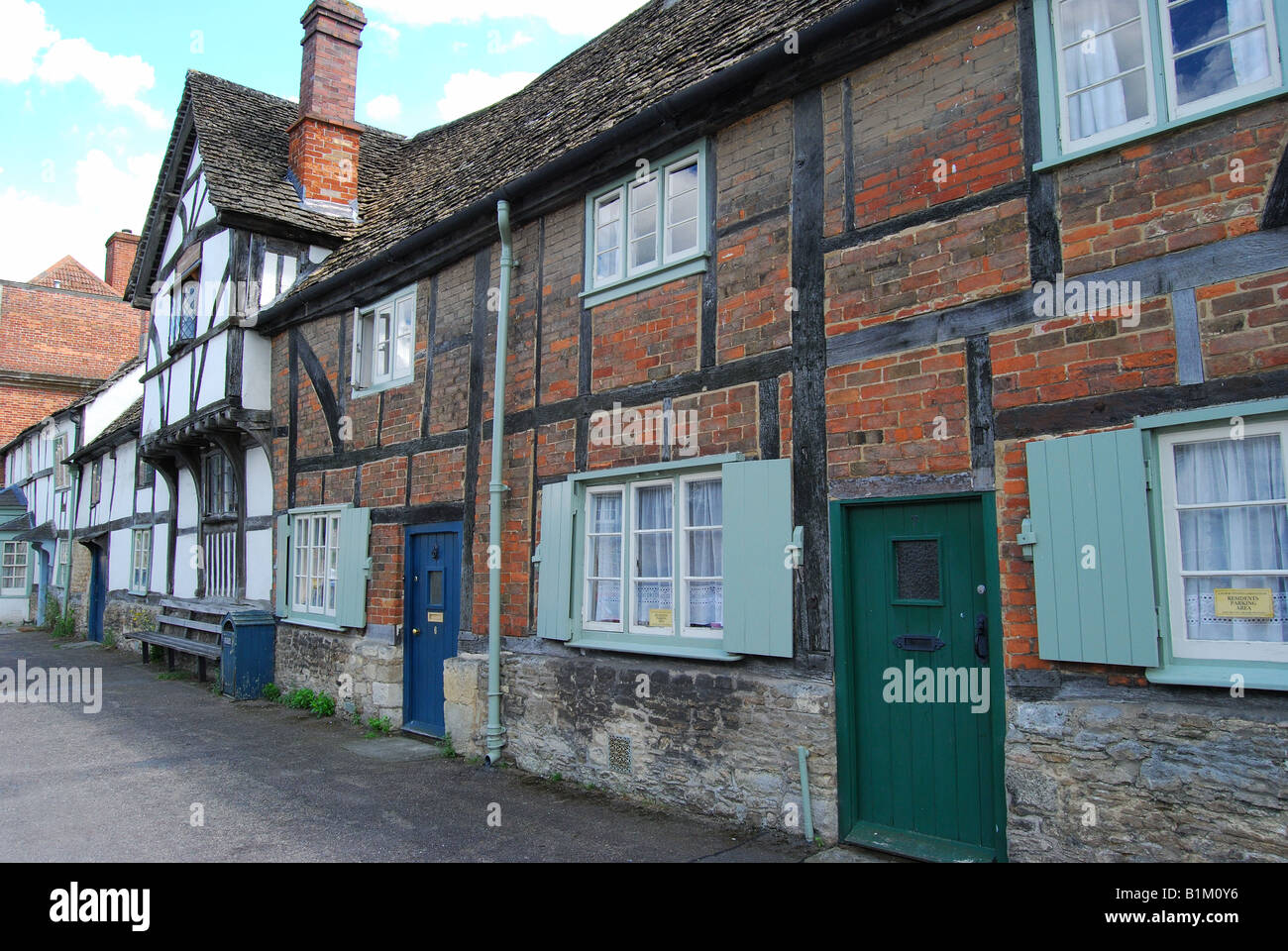 Periodo case, Church Street, Lacock, Wiltshire, Inghilterra, Regno Unito Foto Stock