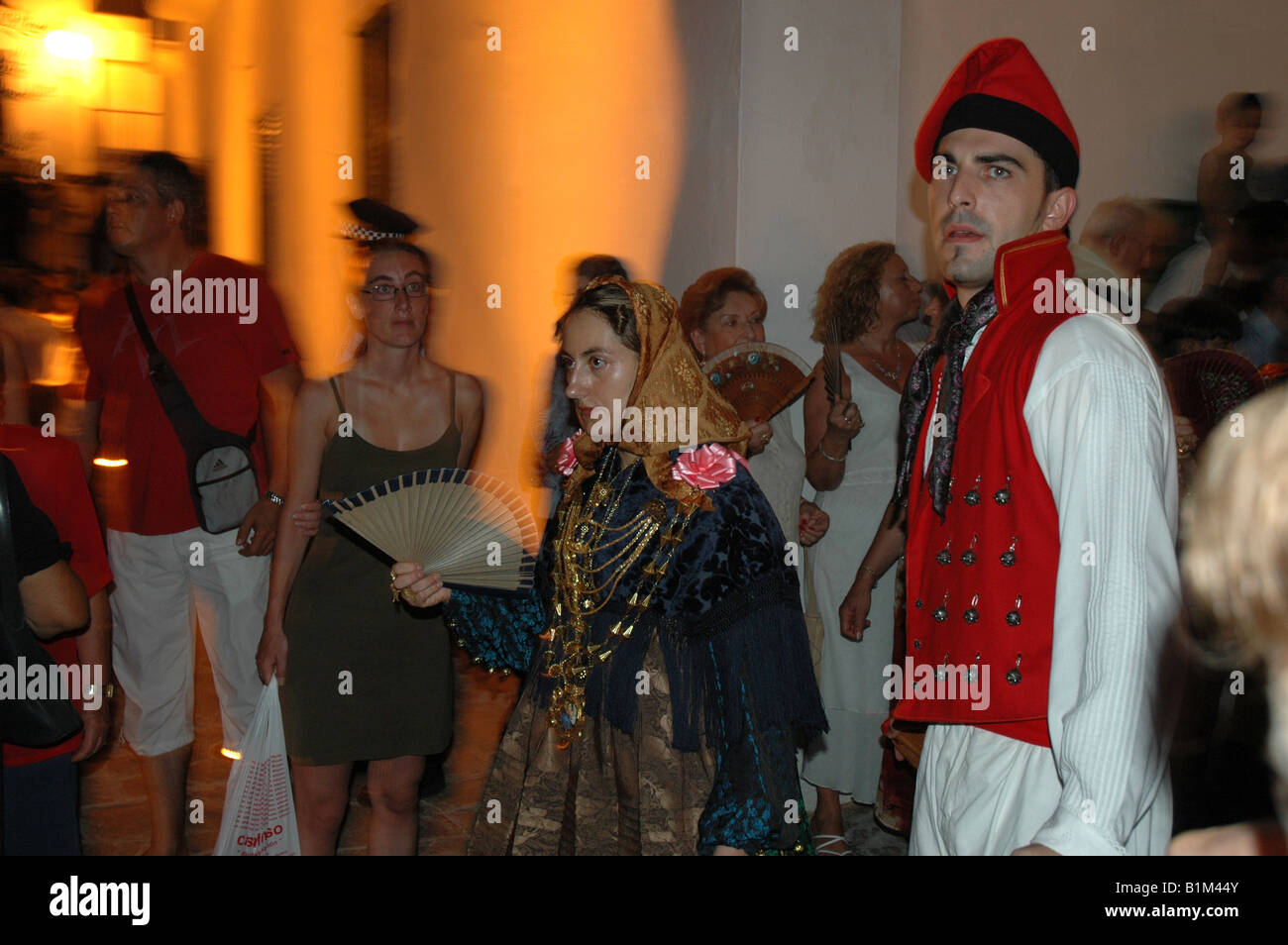Ballerini tradizionali in Sant Antoni Ibiza Isole Baleari Spagna Foto Stock