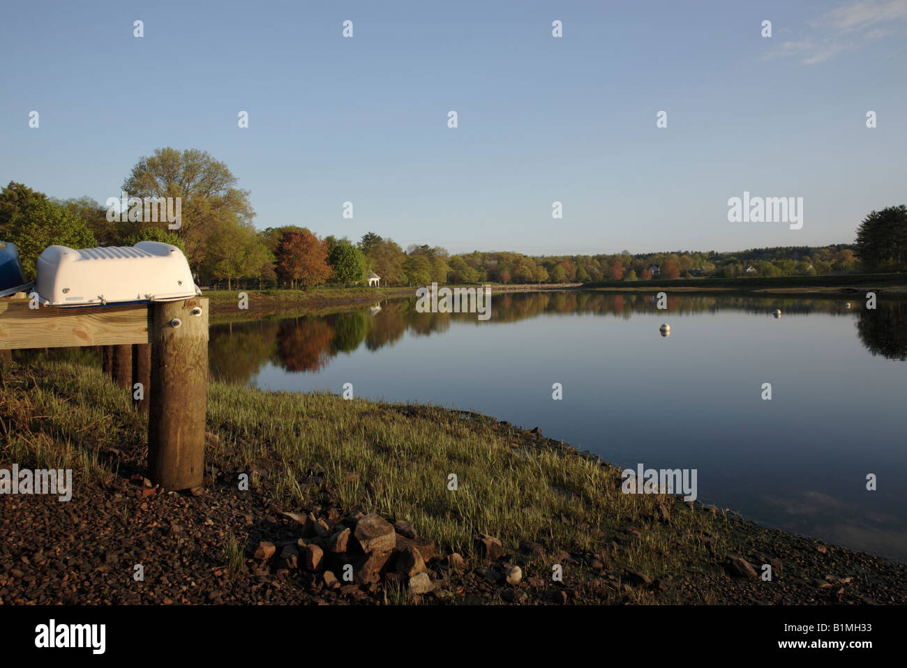 Squamscott fiume nel centro storico di Exeter New Hampshire USA Foto Stock