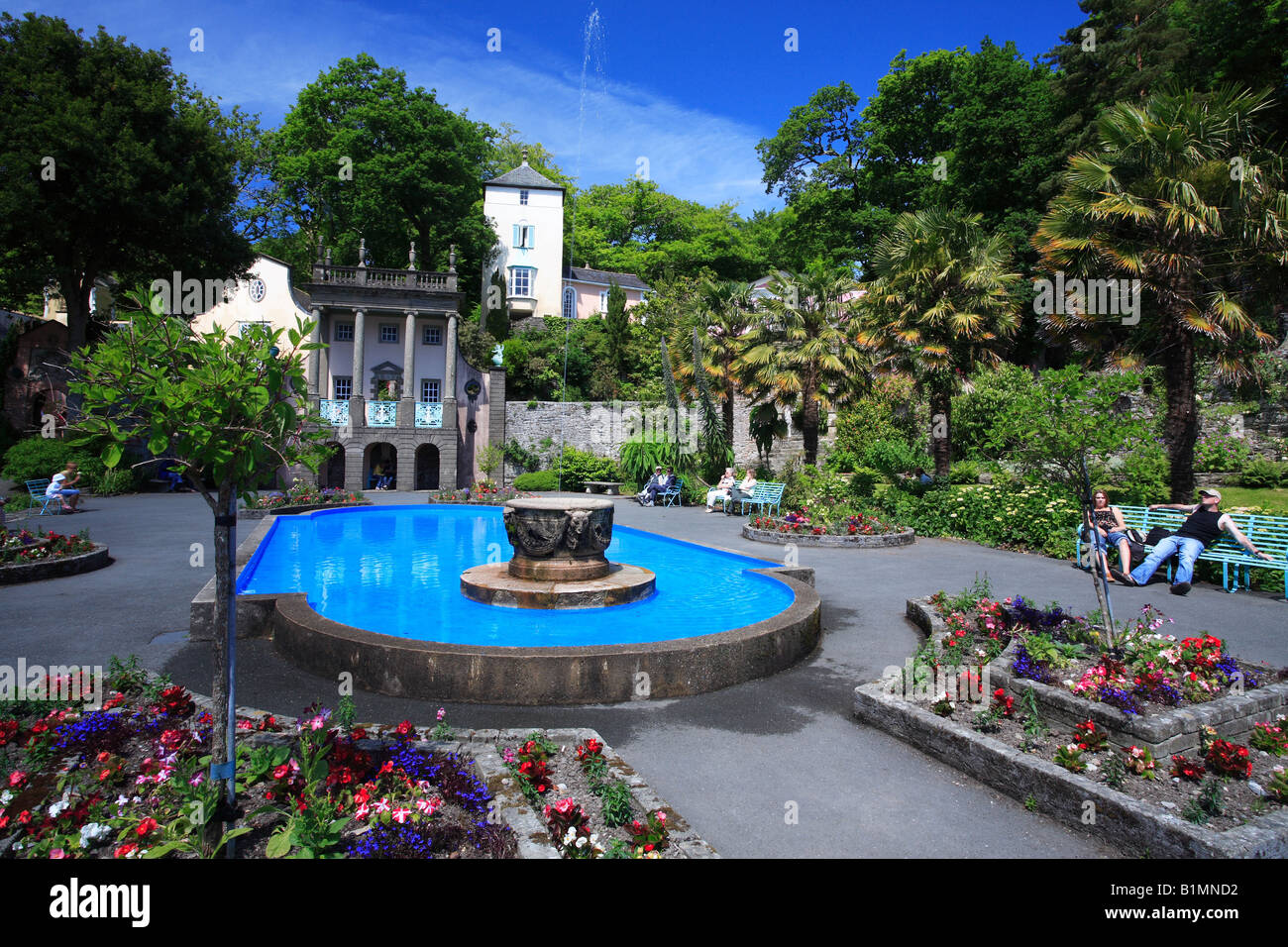 Portmeirion Piazza - Y Sgwar Canol Foto Stock