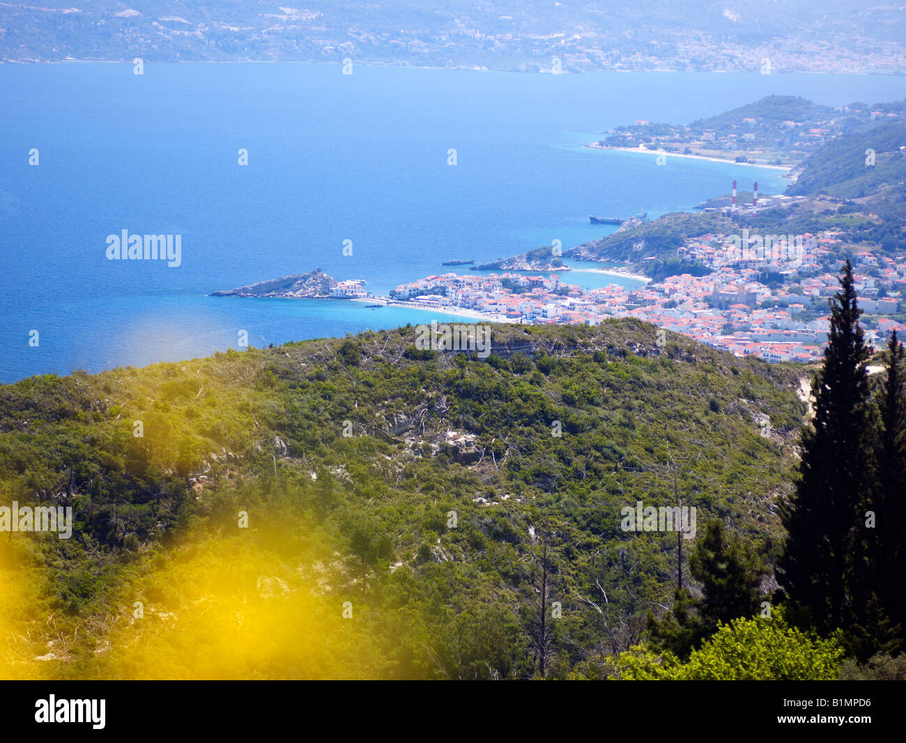 Vista Kokkari,Samos,Grecia Foto Stock