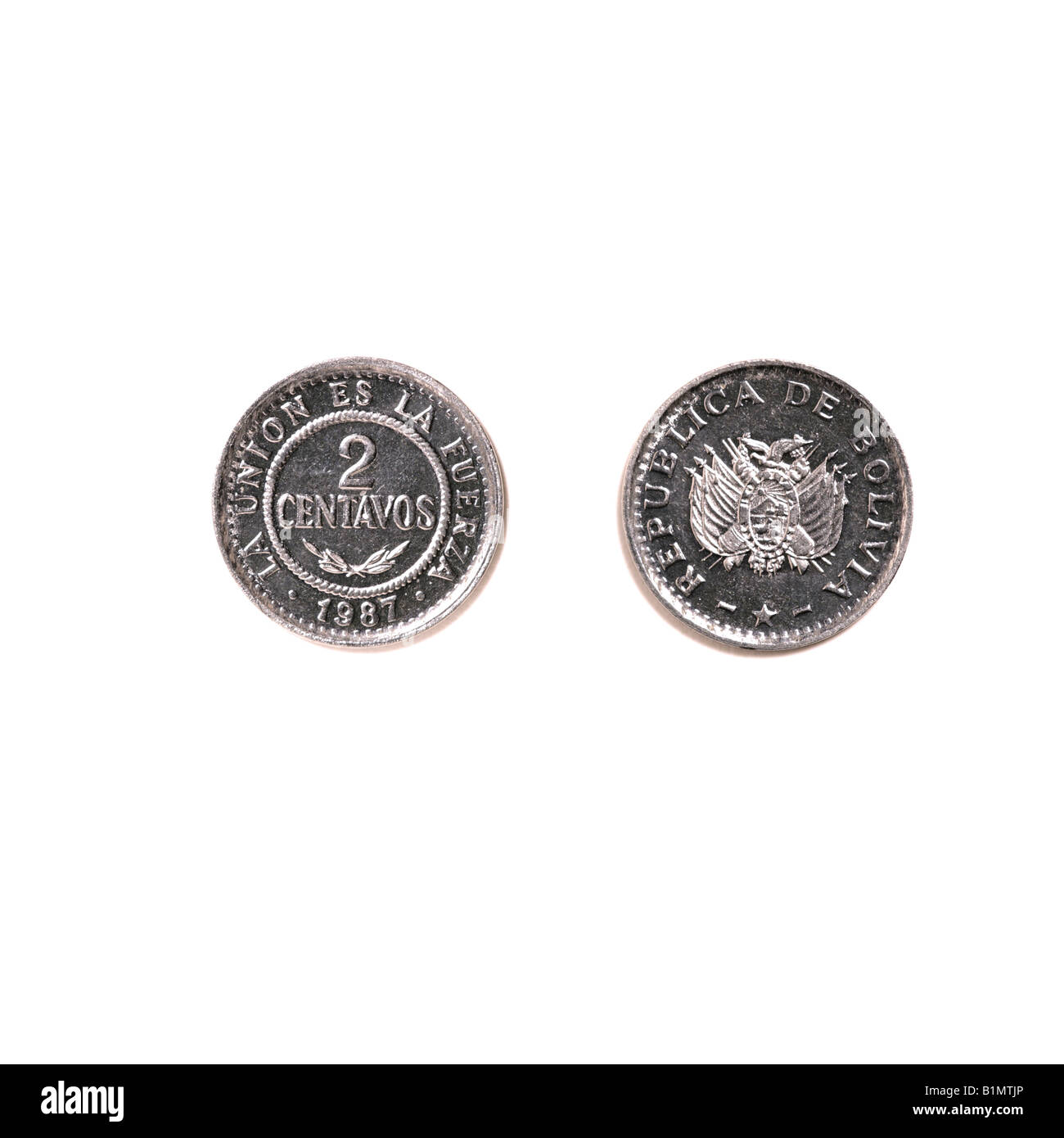 'Moneta boliviana' Foto Stock