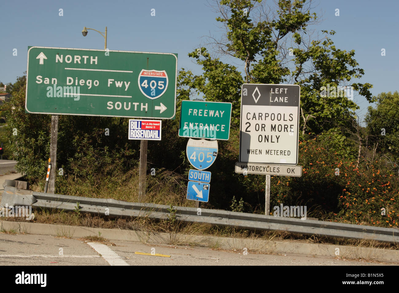 California Freeway 405 segno Foto Stock