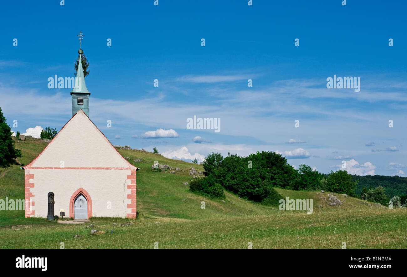 Saint Walpurga la cappella sulla collina Walberla, Franconia, Germania Foto Stock