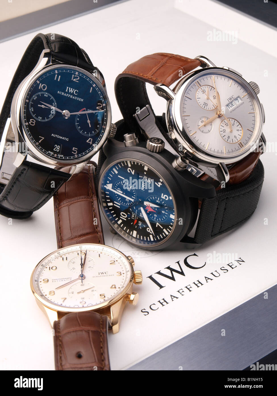 IWC Schaffhausen luxury orologi da uomo con logo Foto Stock