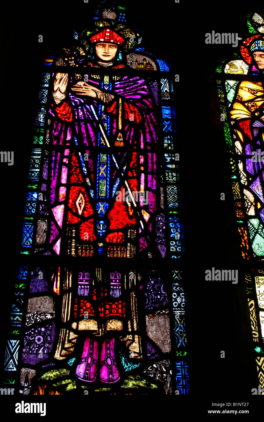 Harry Clarke le finestre di vetro macchiate St Josephs Chiesa Carrickmacross Monaghan Foto Stock