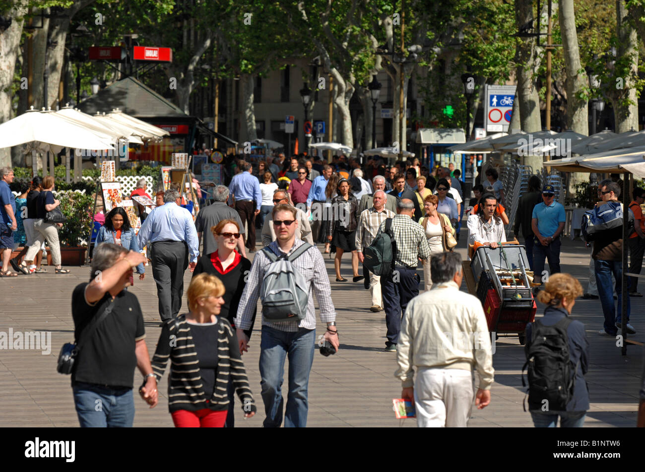 La Rambla, Barcelona city, Spagna Foto Stock