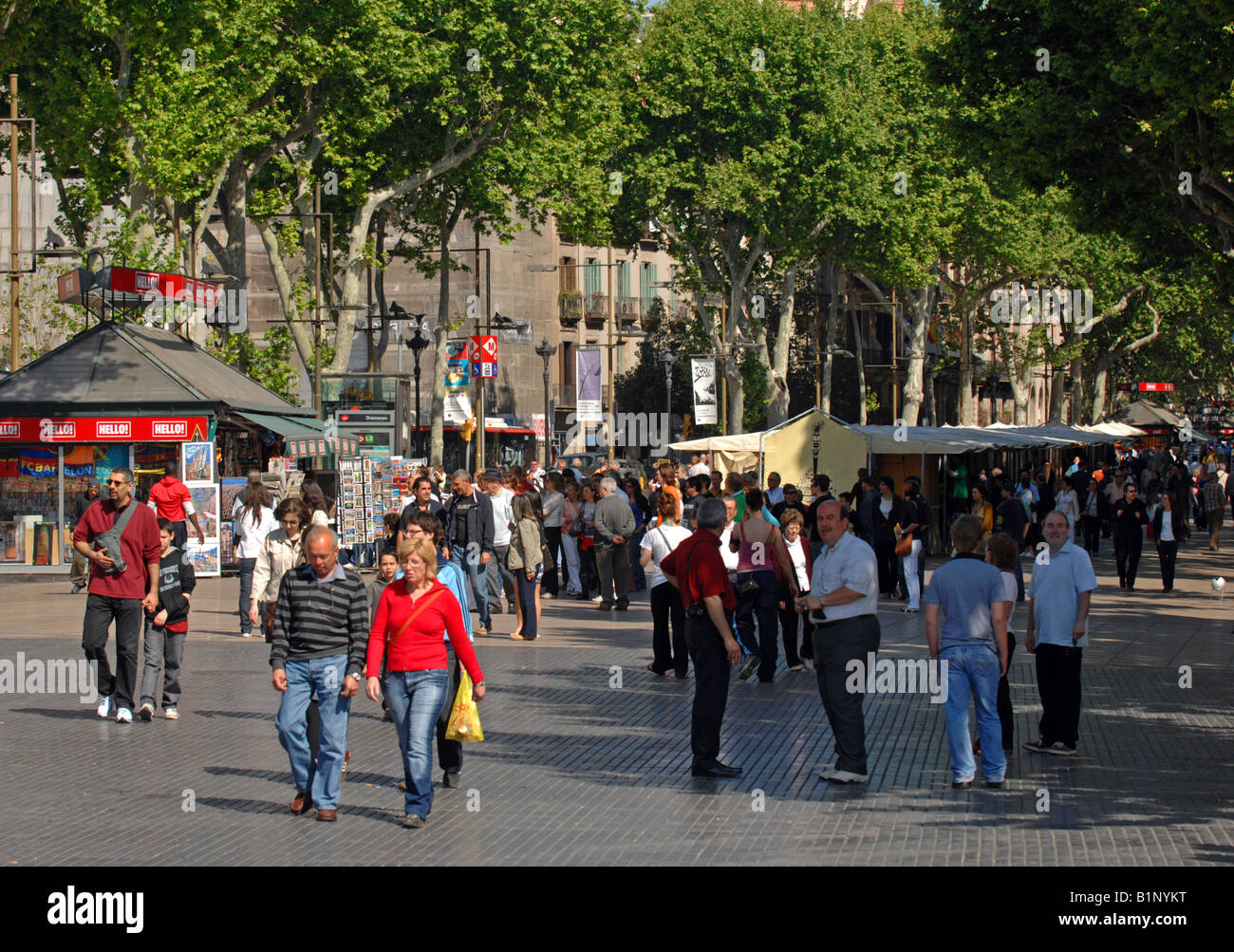 La Rambla, Barcelona city, Spagna Foto Stock