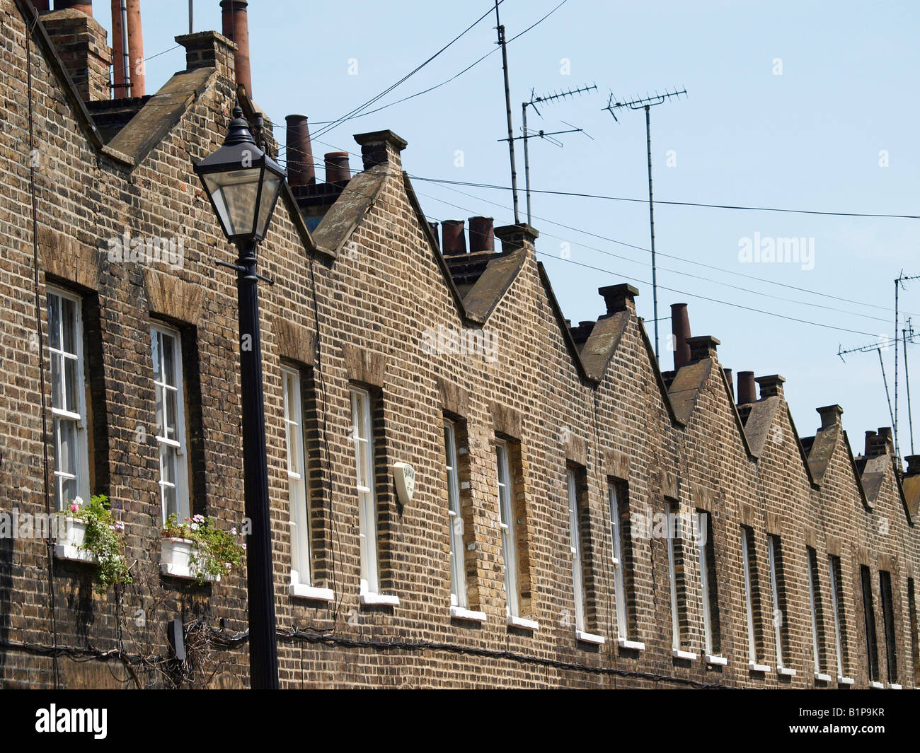 Grado 2 elencati di case a schiera Roupell Street Waterloo Lambeth Londra Foto Stock