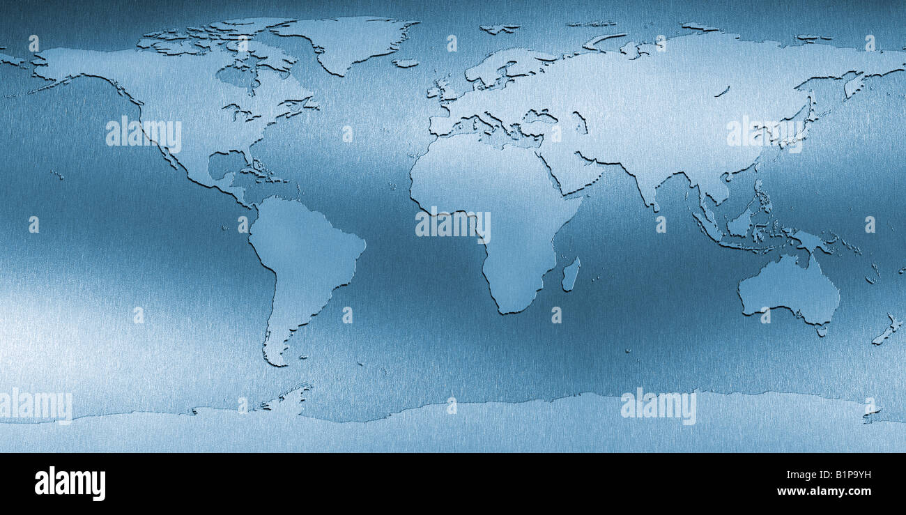 Mappa del mondo Weltkarte Foto Stock