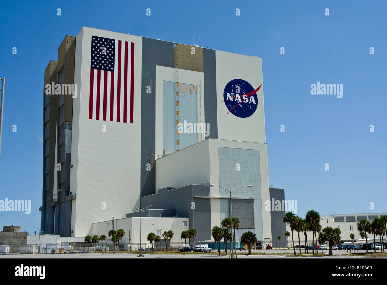 Il gruppo di veicoli Edificio presso la John F Kennedy Space Center di Cape Canaveral Florida Foto Stock
