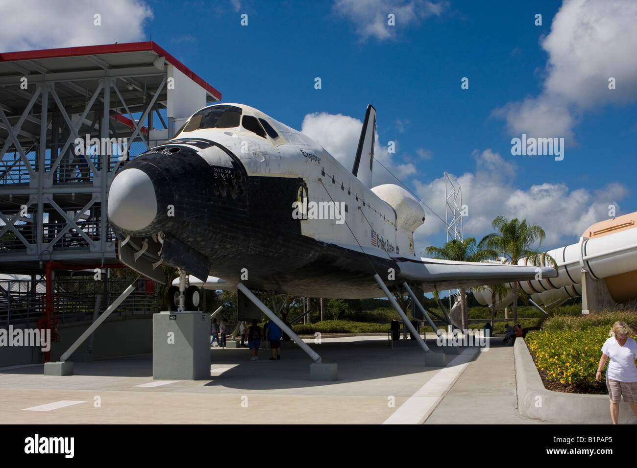 Space Shuttle visualizzare presso la John F Kennedy Space Center di Cape Canaveral Florida Foto Stock