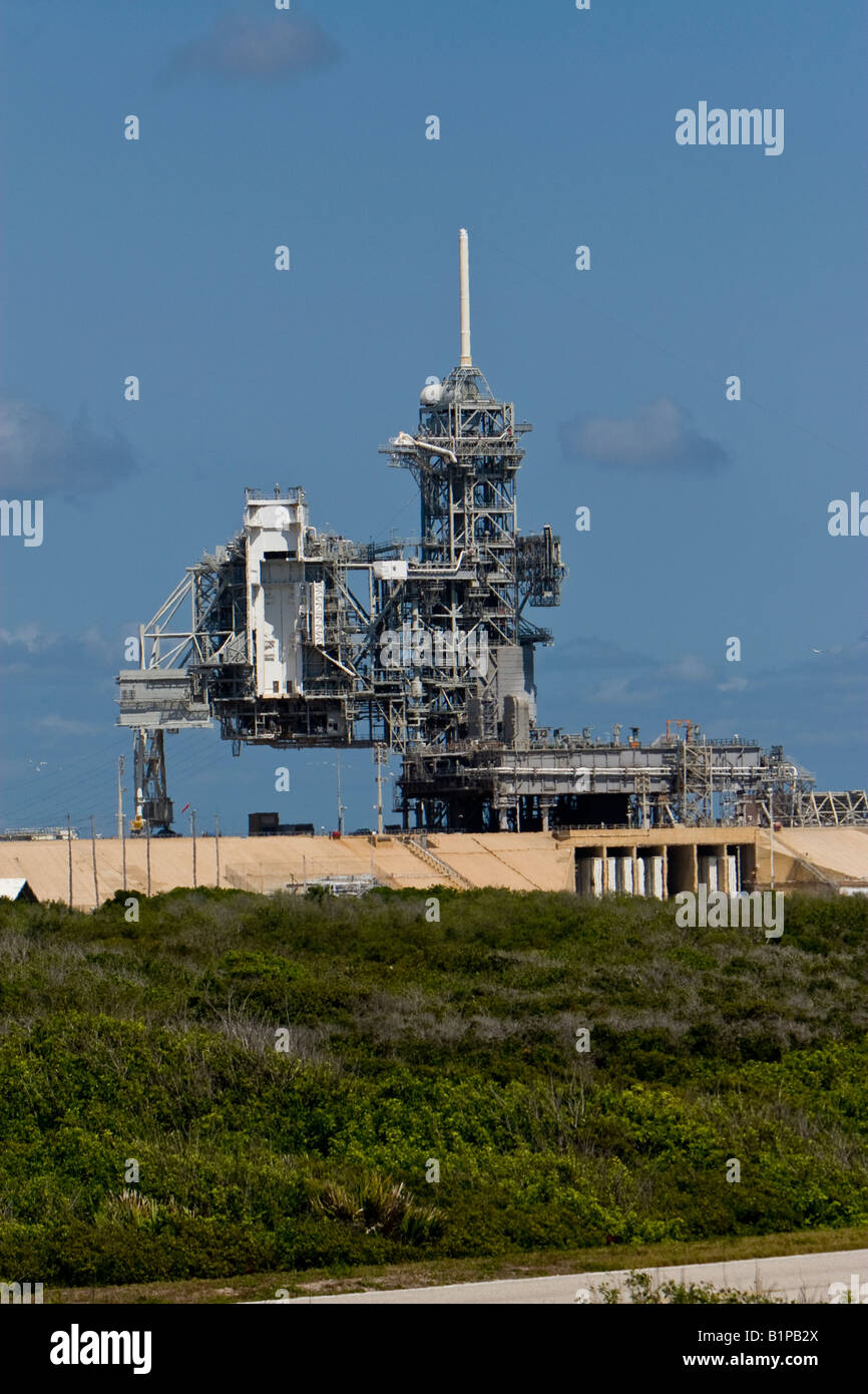 Space Shuttle in rampa di lancio di Cape Canaveral Air Station Florida USA Foto Stock