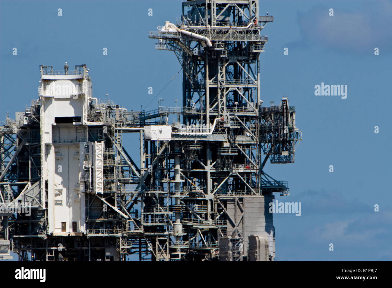 Close up Space Shuttle in rampa di lancio di Cape Canaveral Air Station Florida USA Foto Stock