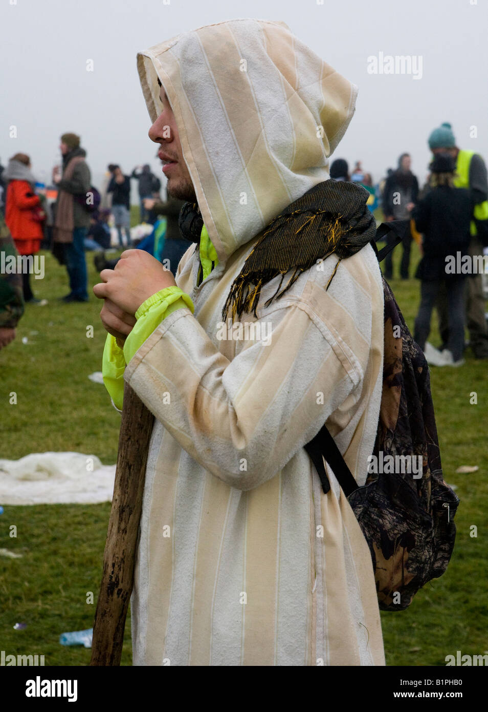 Druid al solstizio d'estate Stonehenge WILTSHIRE REGNO UNITO Europa Foto Stock