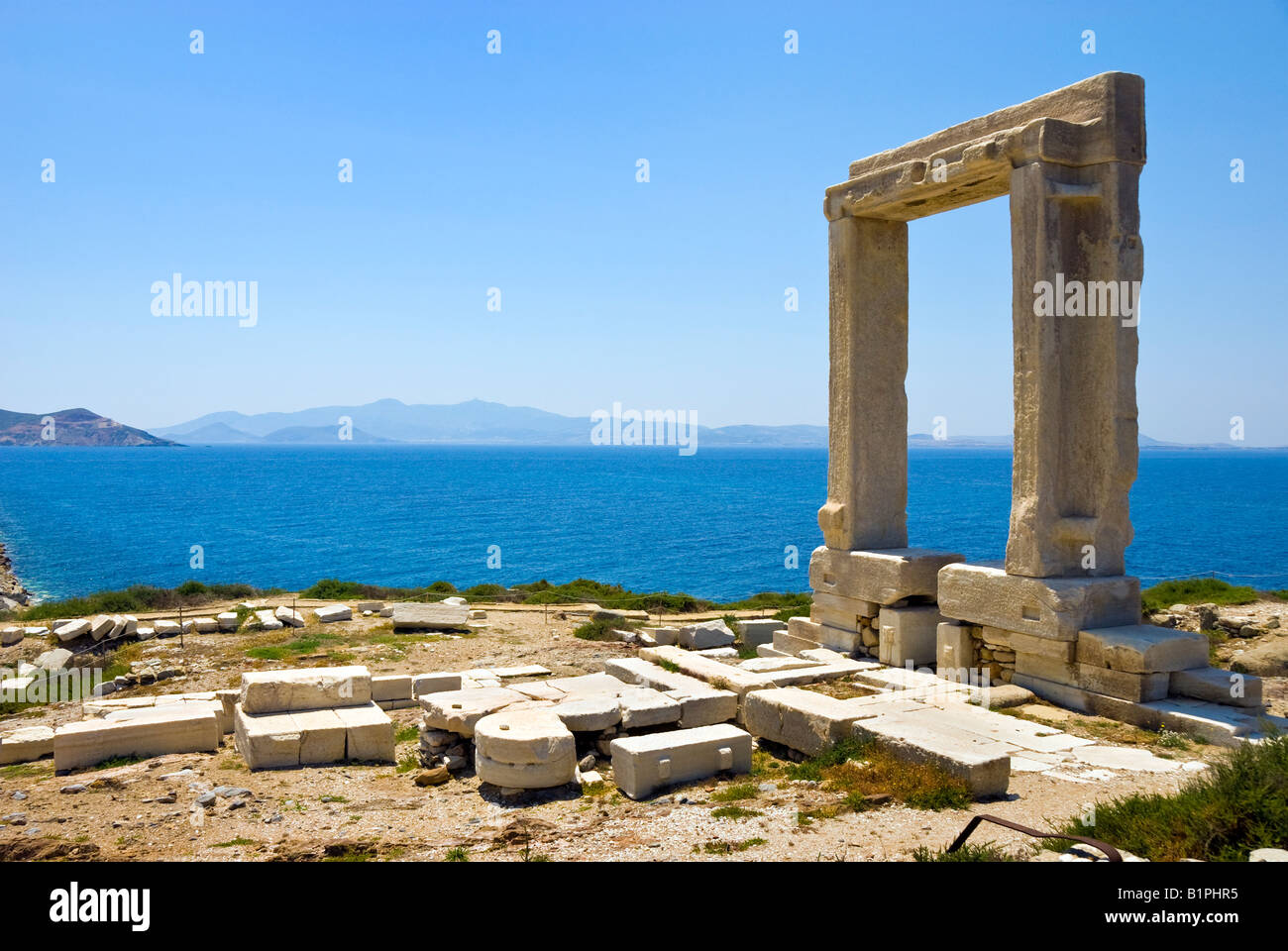 Il Tempio di Appollo, Naxos cicladi grecia. Foto Stock