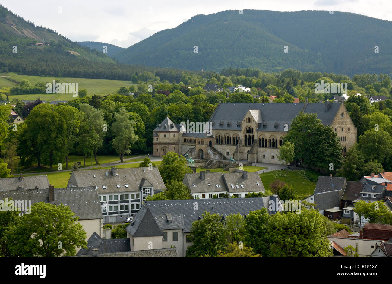 Vista della Kaiserpfalz, Goslar, Bassa Sassonia, Germania. Foto Stock