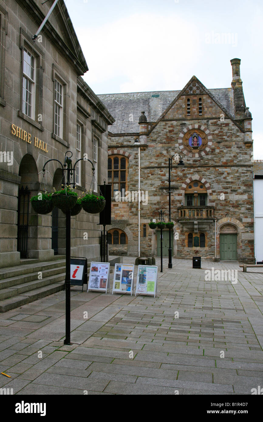 Shire Hall bodmin town center high street cornwall west country England Regno unito Gb Foto Stock