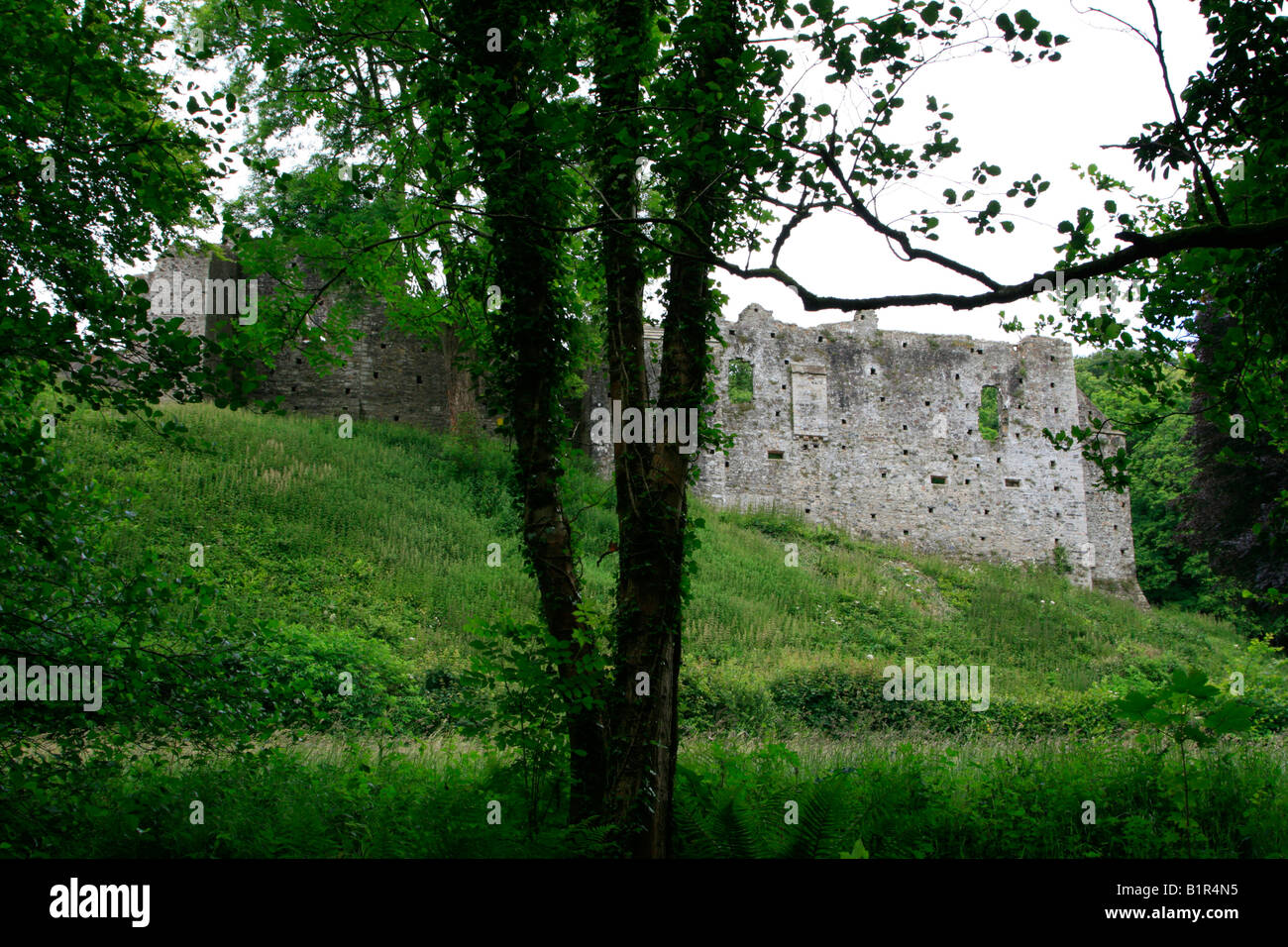 Okehampton le rovine del castello di Devon England Regno unito Gb Foto Stock