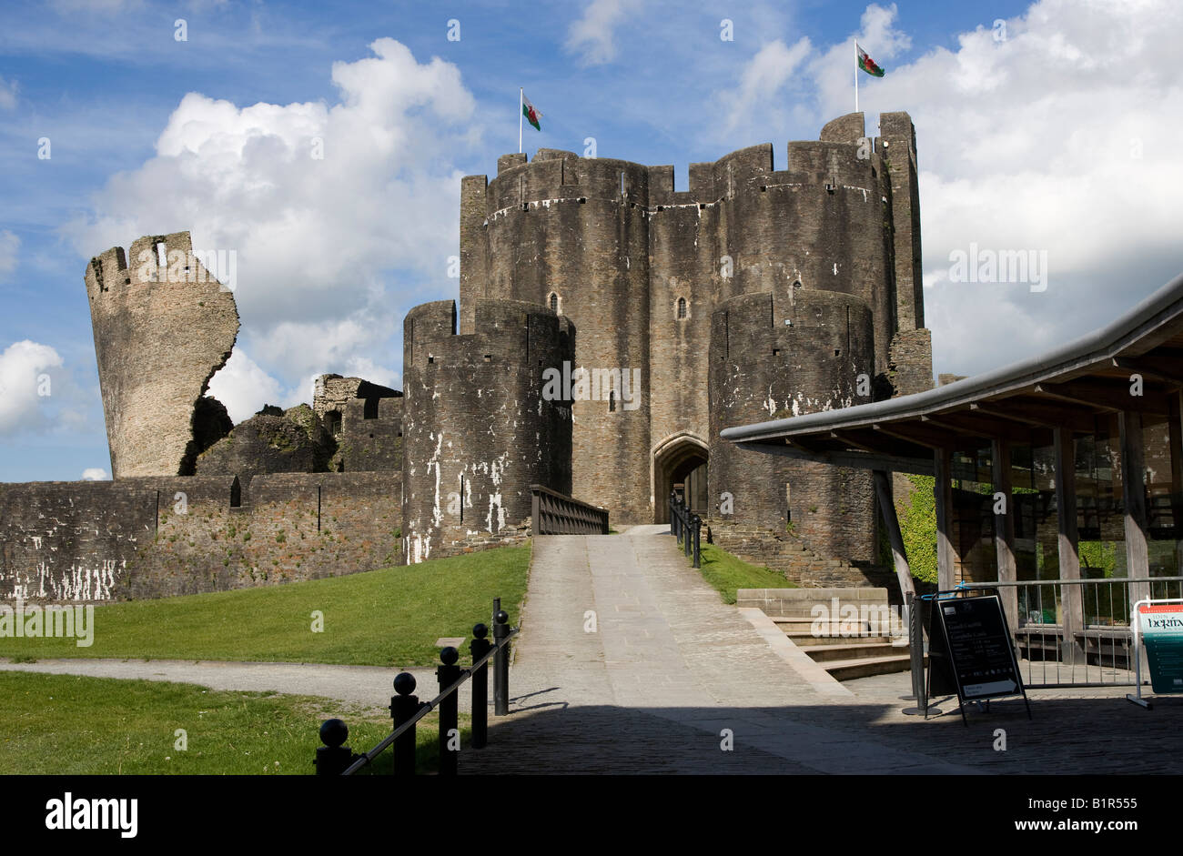Castello di Caerphilly Galles del Sud Foto Stock