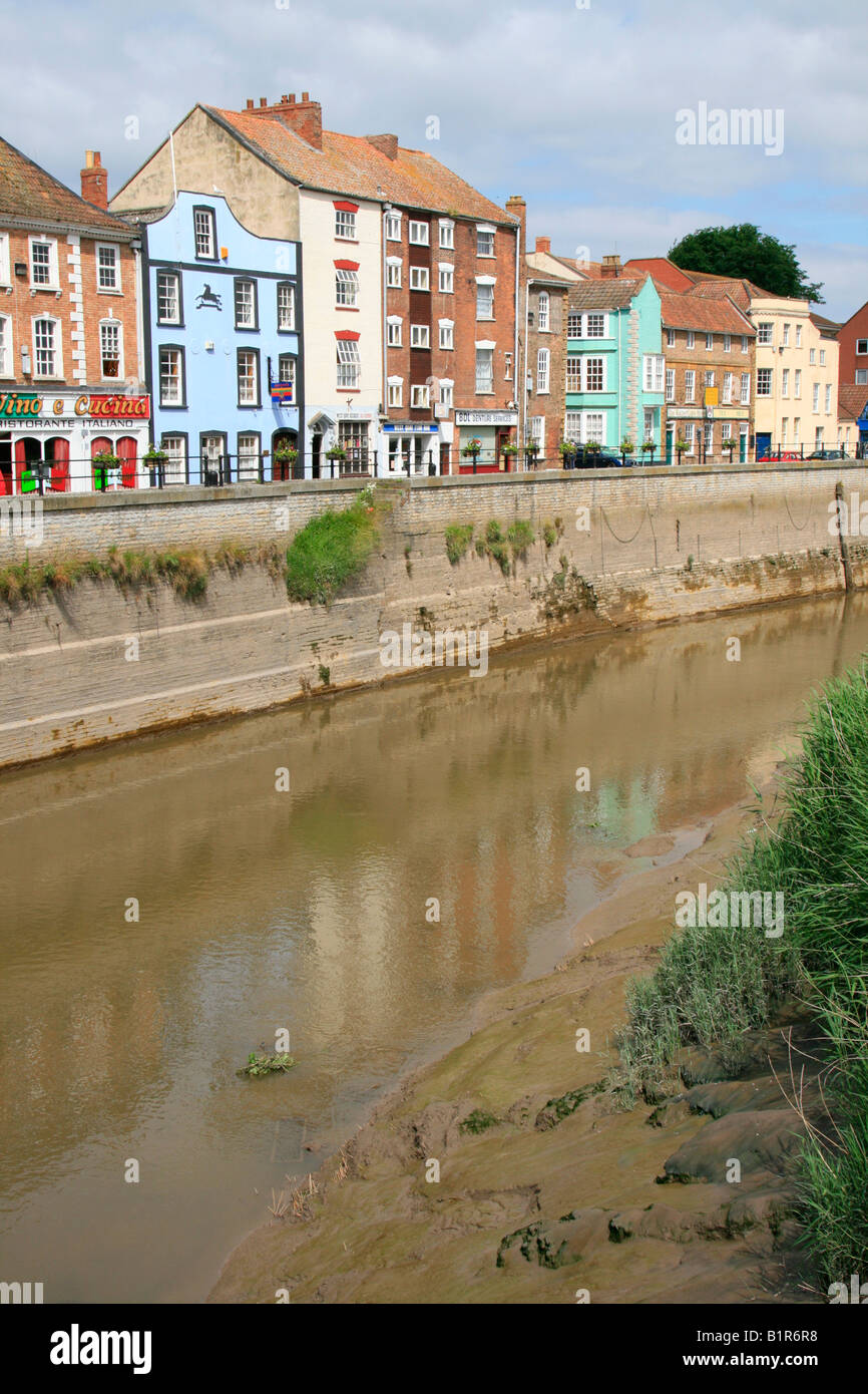 West Quay fiume Parrett nuovi membri bridgwater town center somerset England Regno unito Gb Foto Stock