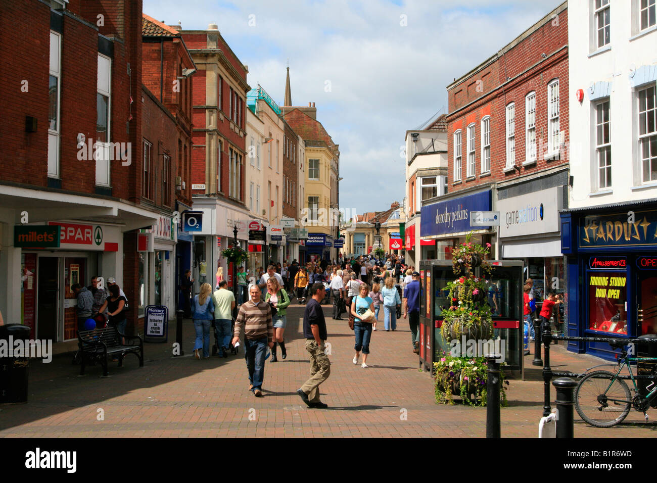 Mercato centro città Bridgwater, Somerset, Inghilterra Foto Stock